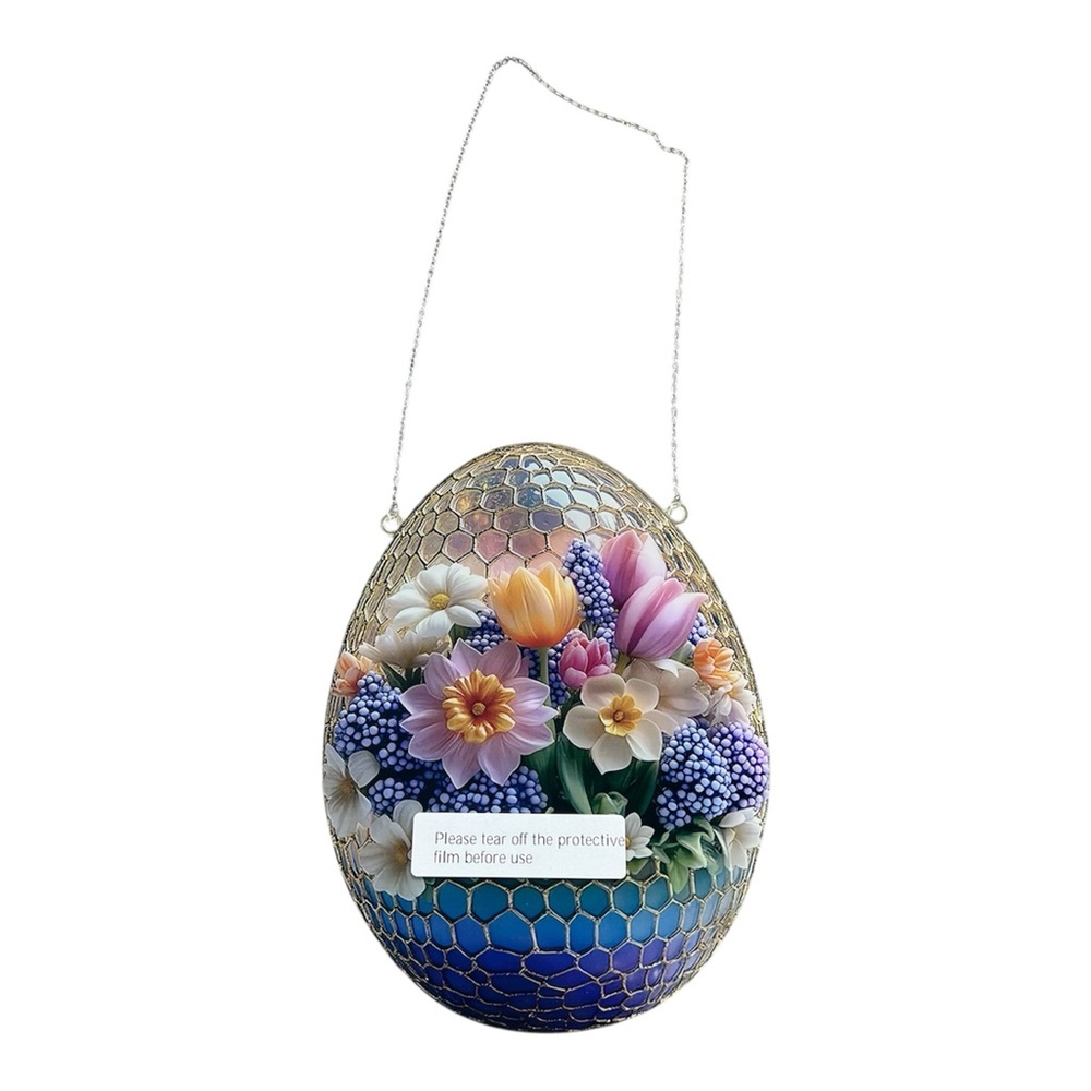 2 D Easter Hanging  Sun Catcher Acrylic Egg Stained Glass Look Window Wall Decor - Picture 3 of 5